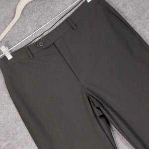 Michael Kors Mens Black Slim Fit Dress Pants 32x32 Flat Front Recycled Blend